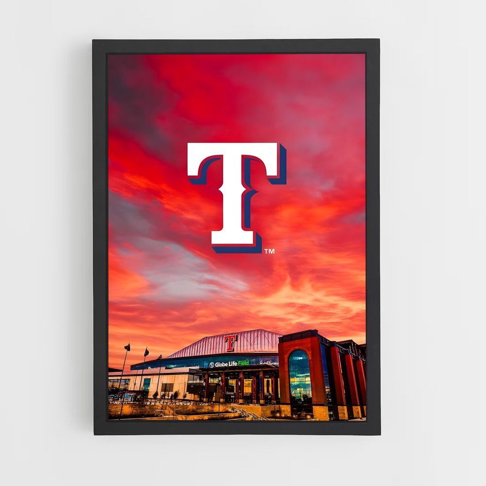 Poster Sunset at Rangers Stadium – affiche Baseball (vue 2)
